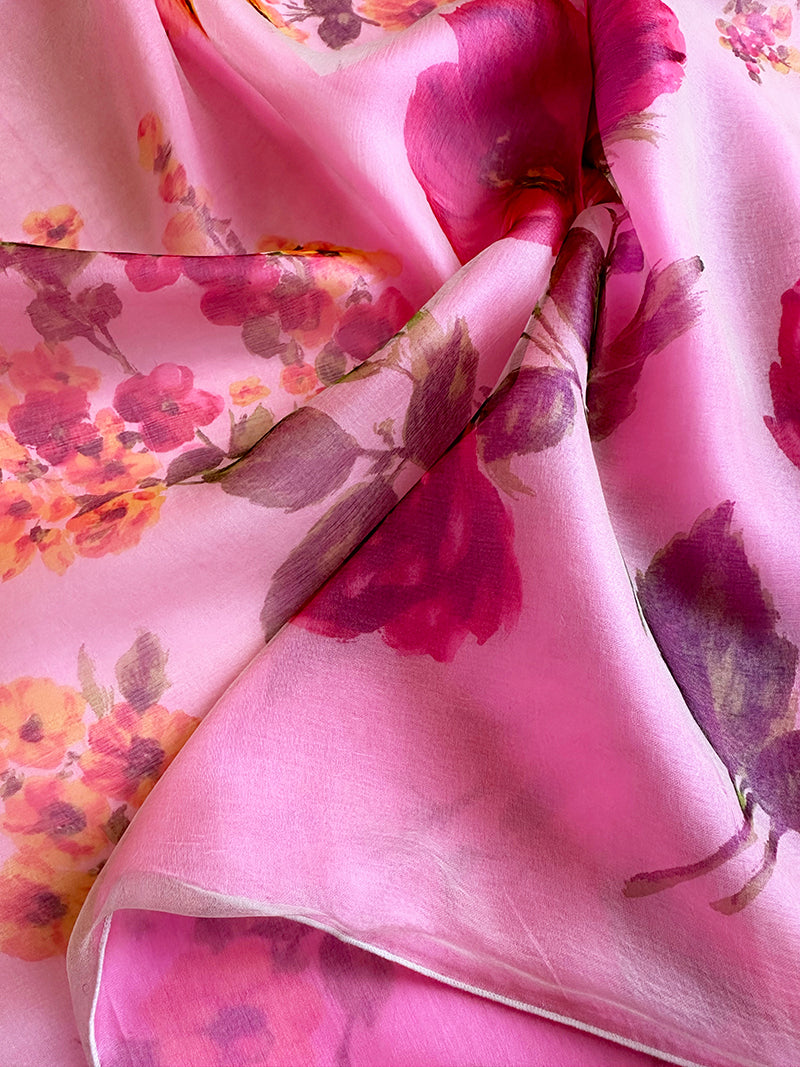 Floral zijden sjaal uit Lyon