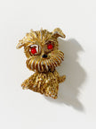 Gouden hondje broche