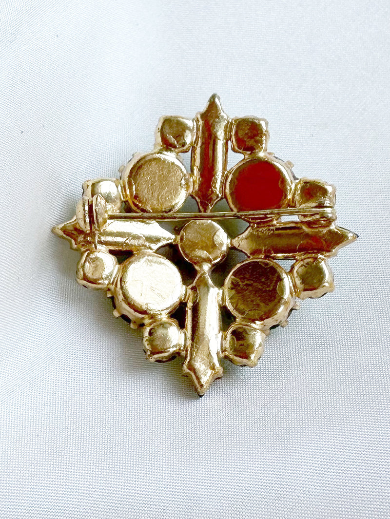 Groene strass broche