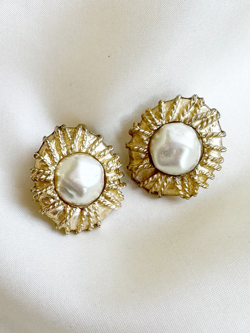 Faux parel designer oorbellen