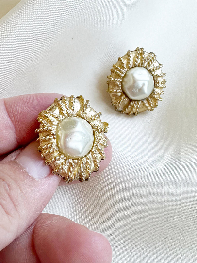 Faux parel designer oorbellen