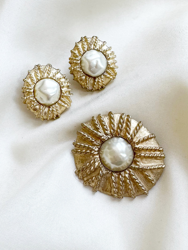 Faux parel designer oorbellen