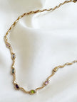 Verguld collier met steentjes