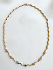 Verguld collier met steentjes