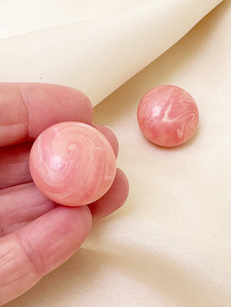 Ronde roze clip oorbellen