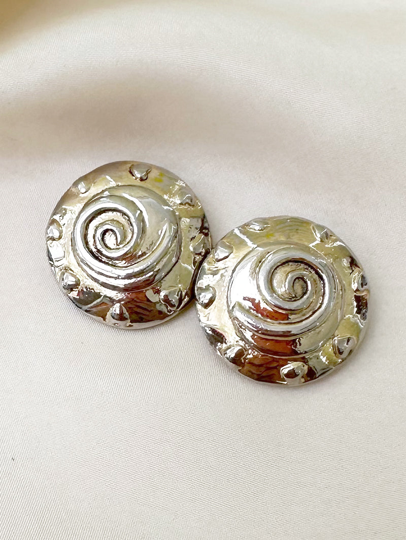 Ronde spiraal clip oorbellen