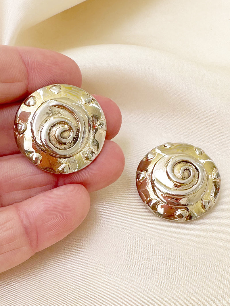 Ronde spiraal clip oorbellen