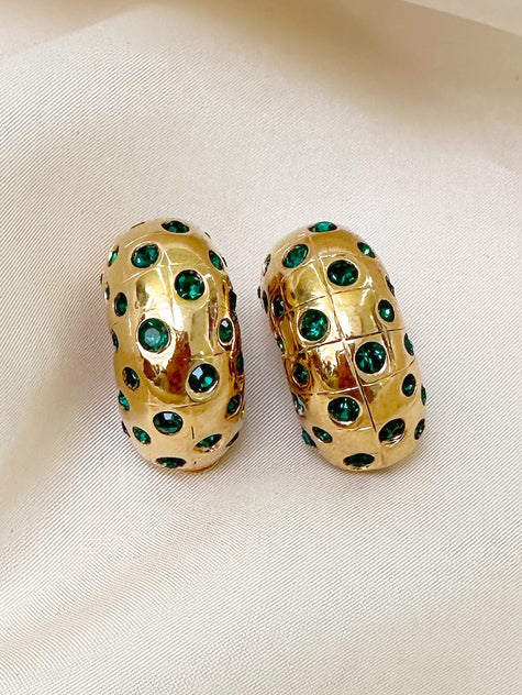 Vergulde designer clip oorbellen