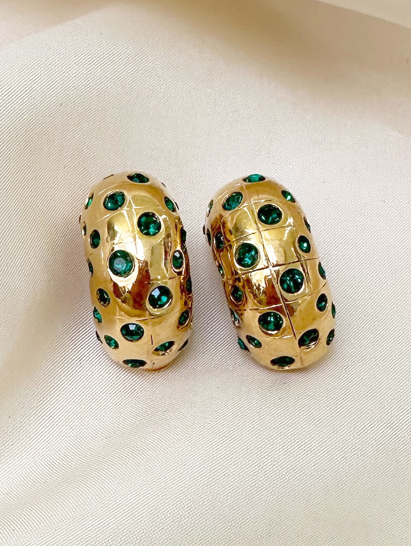 Vergulde designer clip oorbellen