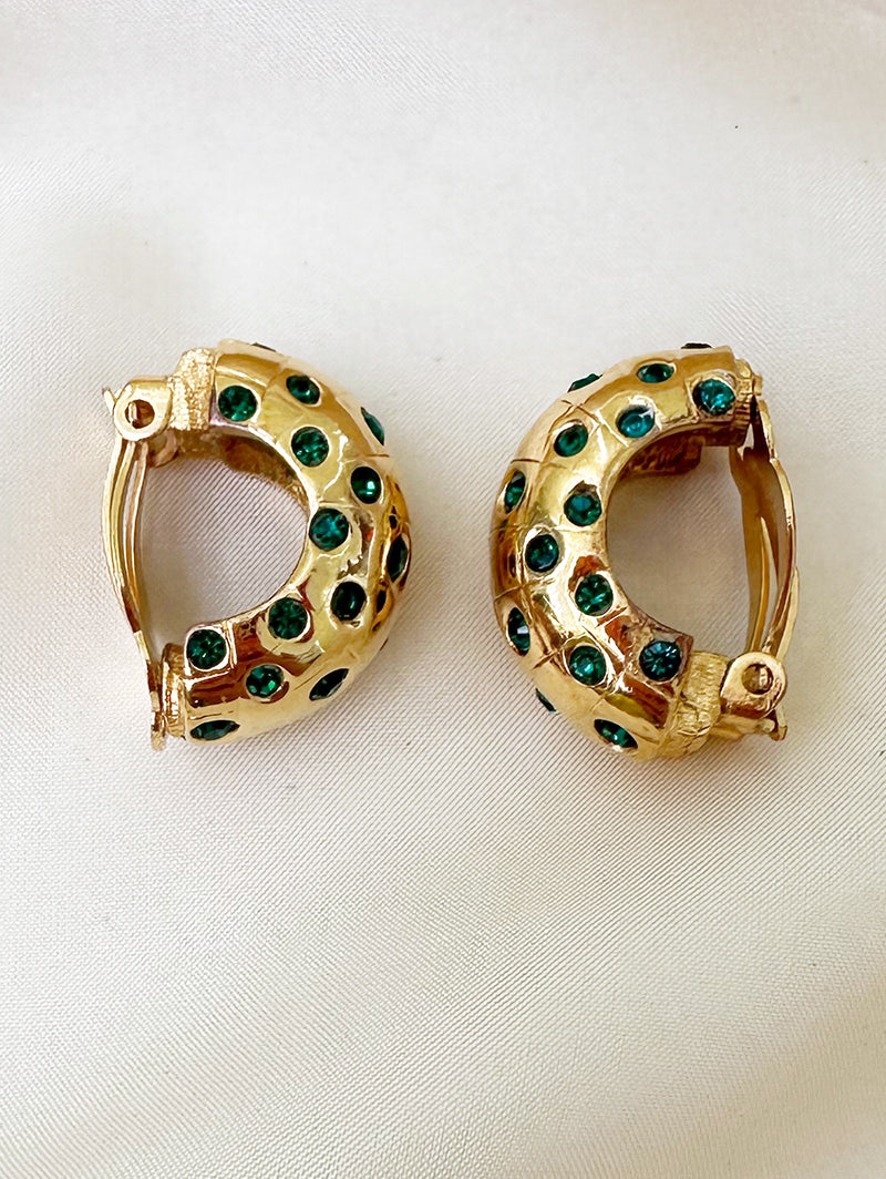 Vergulde designer clip oorbellen