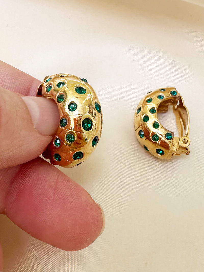 Vergulde designer clip oorbellen