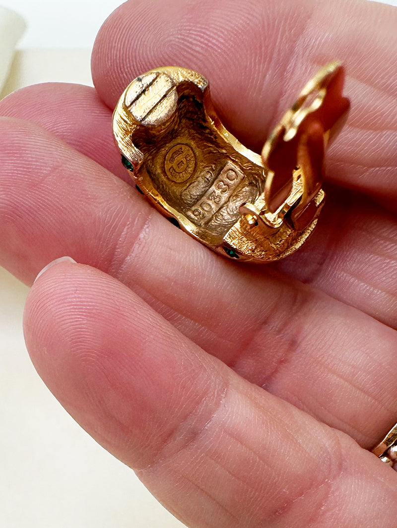 Vergulde designer clip oorbellen