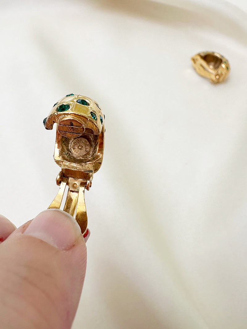 Vergulde designer clip oorbellen