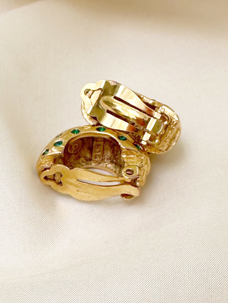 Vergulde designer clip oorbellen