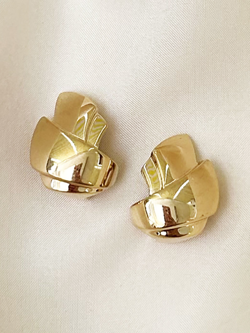 Vergulde designer clip oorbellen