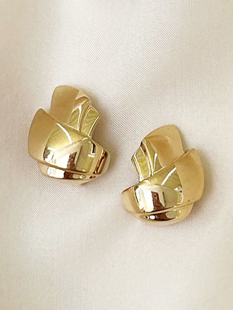 Vergulde designer clip oorbellen