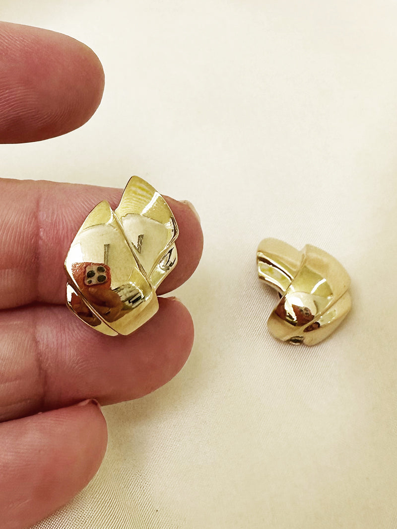 Vergulde designer clip oorbellen