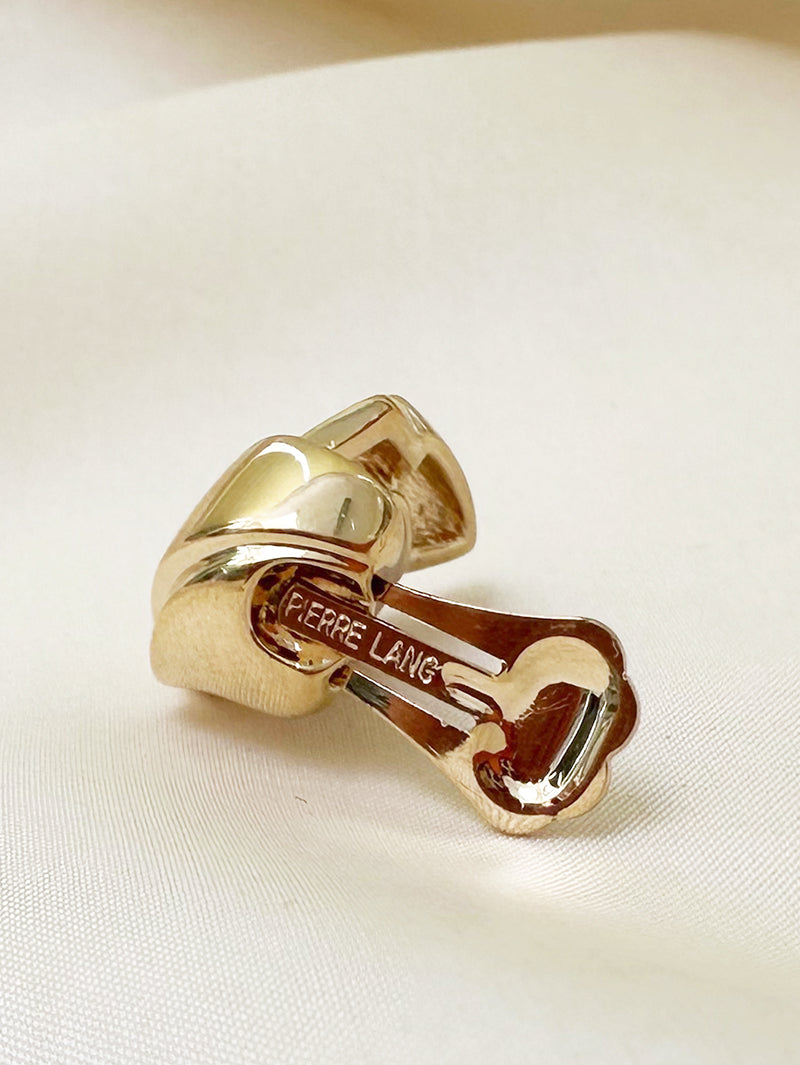 Vergulde designer clip oorbellen