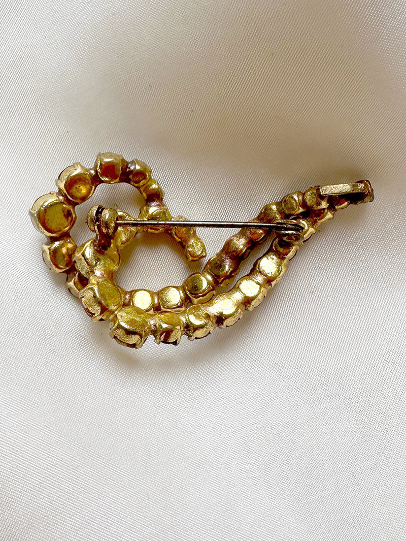 Bruine strass broche