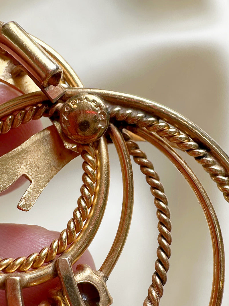 Gouden strass broche