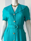 Turquoise doorknoopjurk