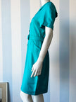 Turquoise doorknoopjurk