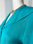 Turquoise doorknoopjurk