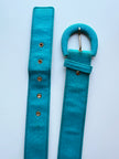Turquoise doorknoopjurk