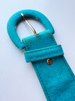Turquoise doorknoopjurk