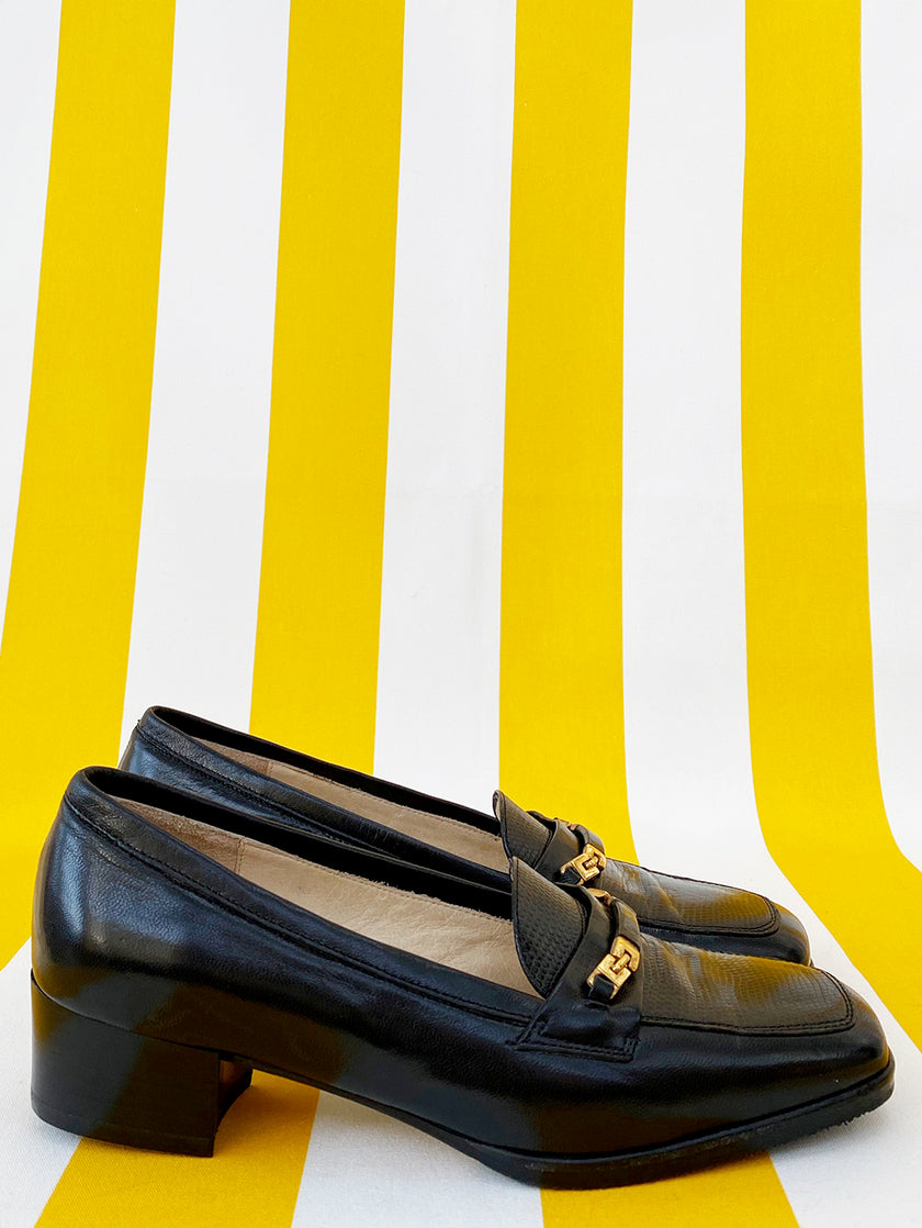 Zwarte leren pumps | 35