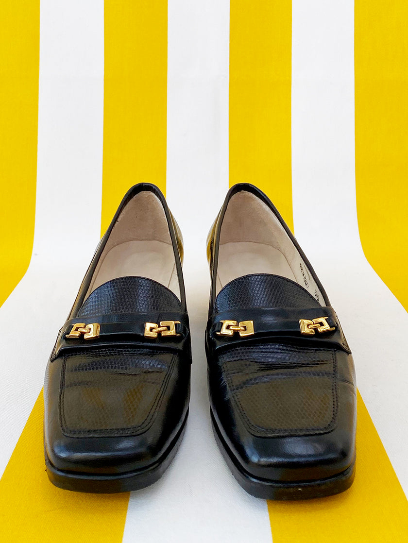 Zwarte leren pumps | 35