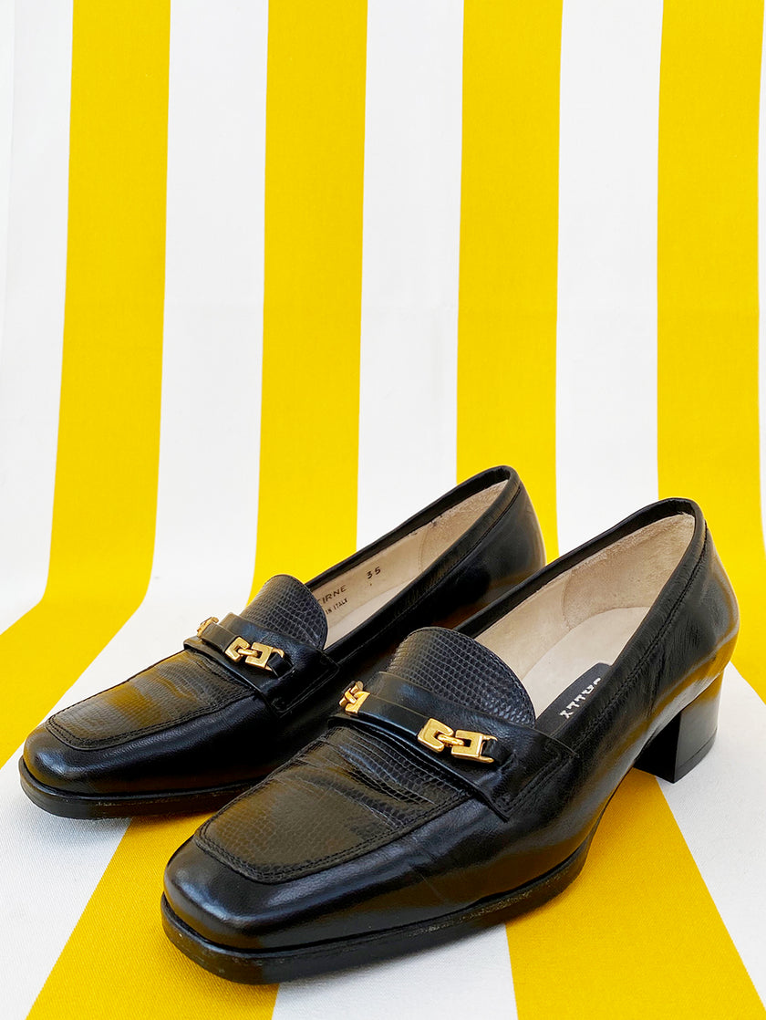 Zwarte leren pumps | 35