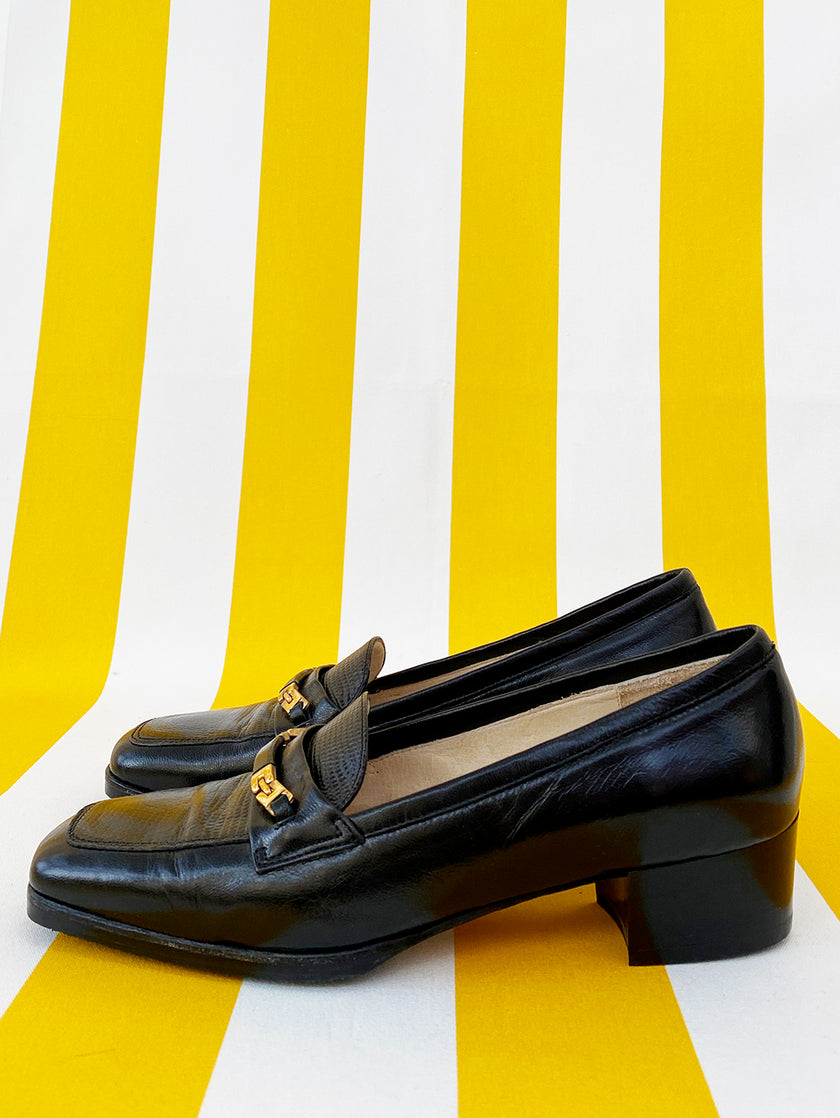 Zwarte leren pumps | 35