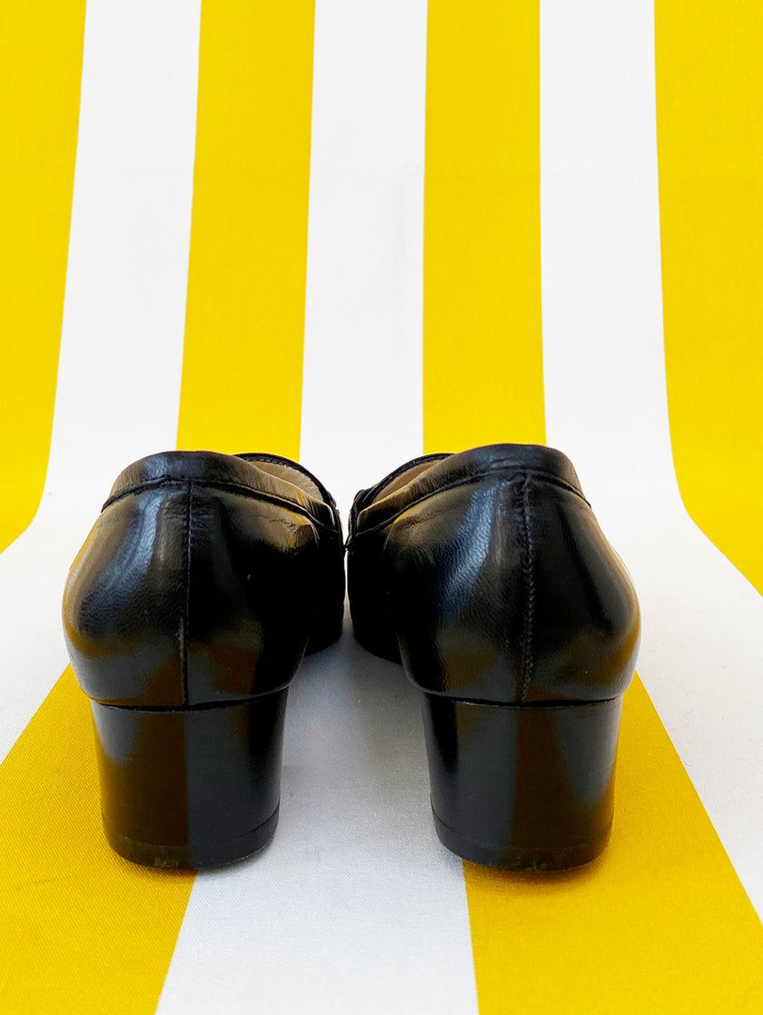 Zwarte leren pumps | 35