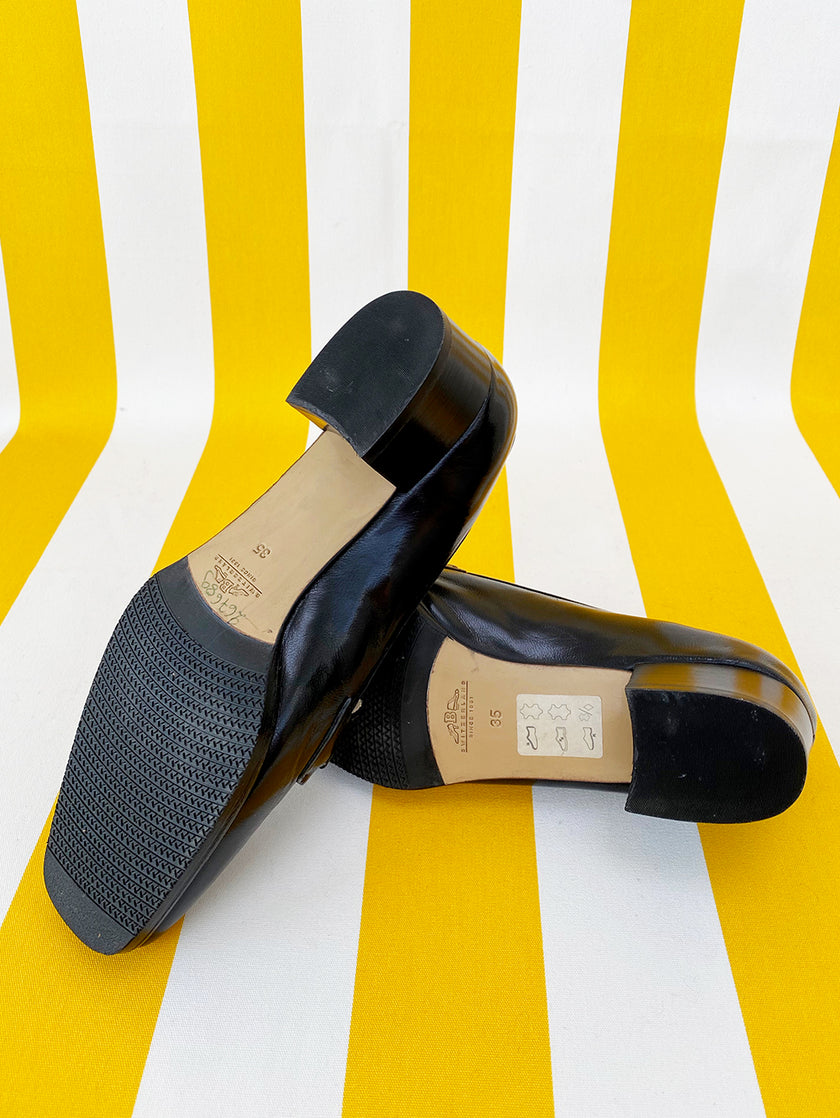 Zwarte leren pumps | 35