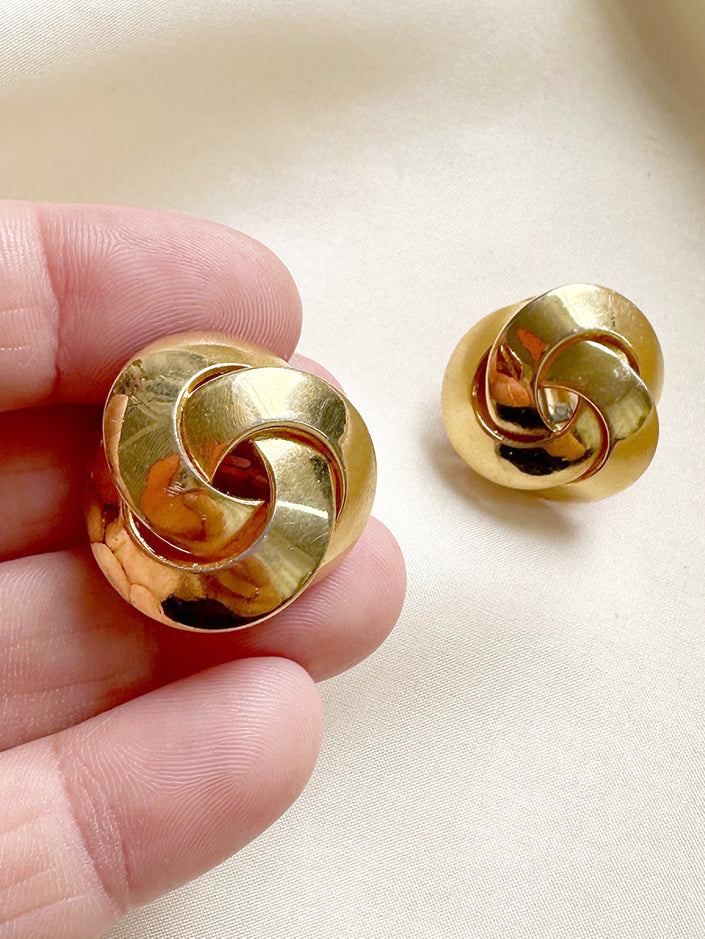 Gouden clip oorbellen