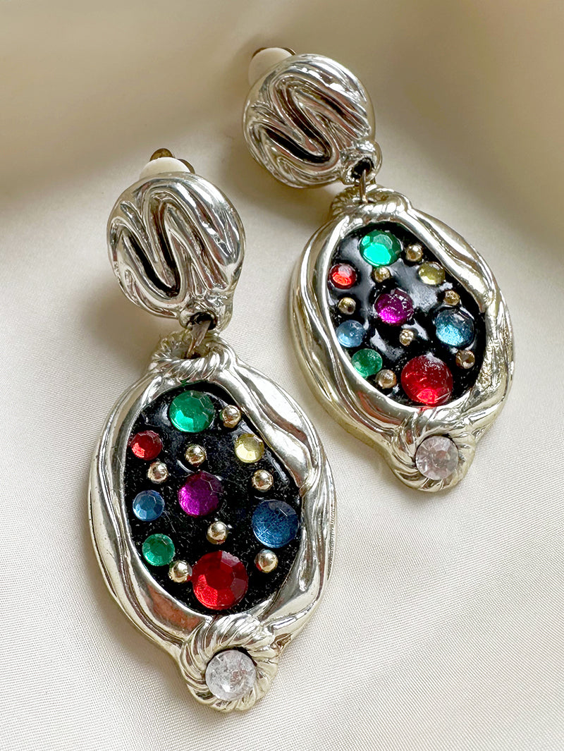 Grote oorhangers met strass