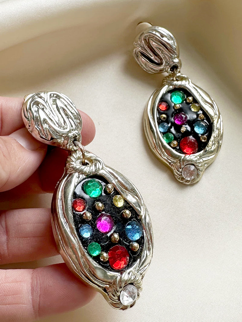 Grote oorhangers met strass