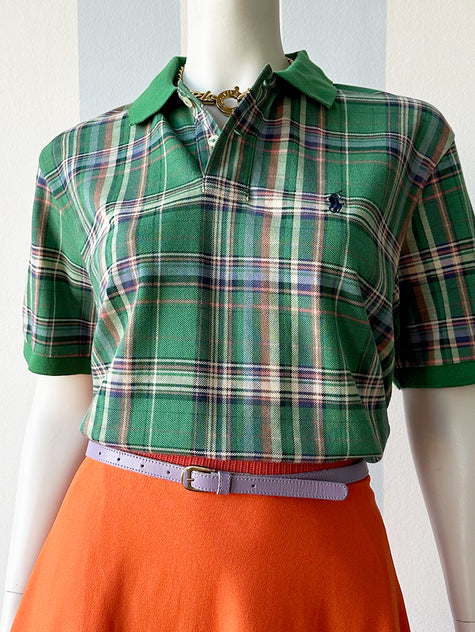 Groene ruiten poloshirt