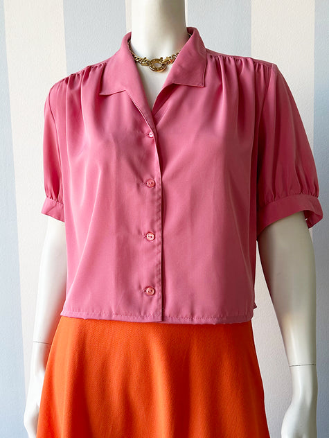 Roze cropped blouse