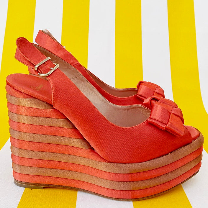 Oranje streepjes wedges | 39
