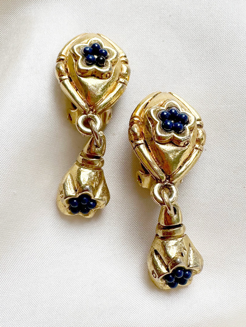 Vergulde designer clip oorbellen