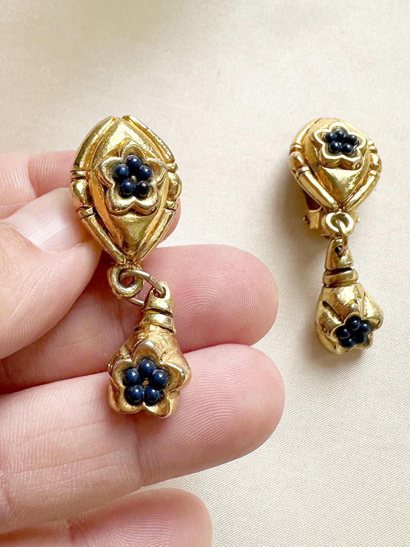 Vergulde designer clip oorbellen