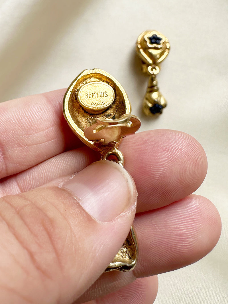 Vergulde designer clip oorbellen