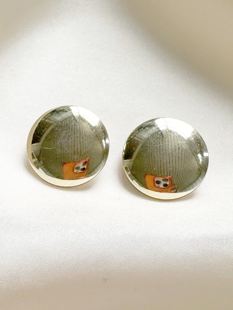 Ronde gouden clip oorbellen