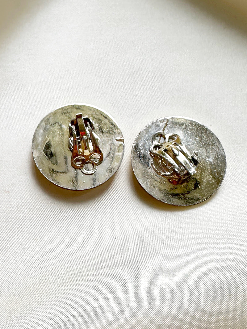 Ronde gouden clip oorbellen