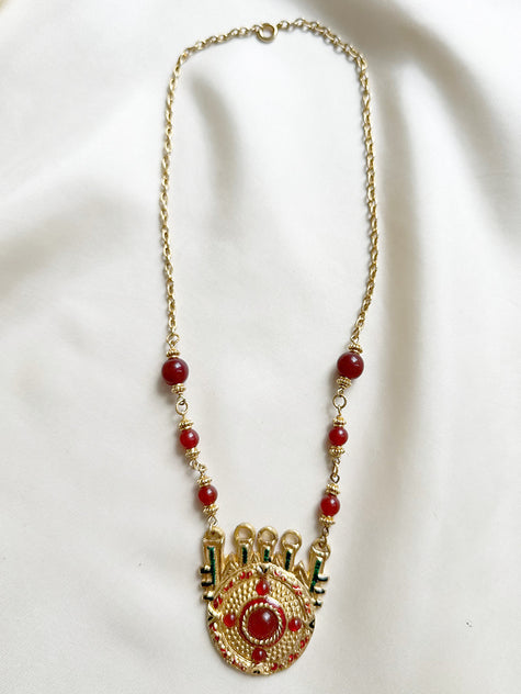 Gouden ketting met grote hanger