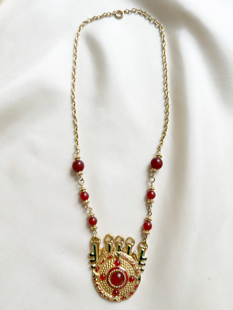 Gouden ketting met grote hanger