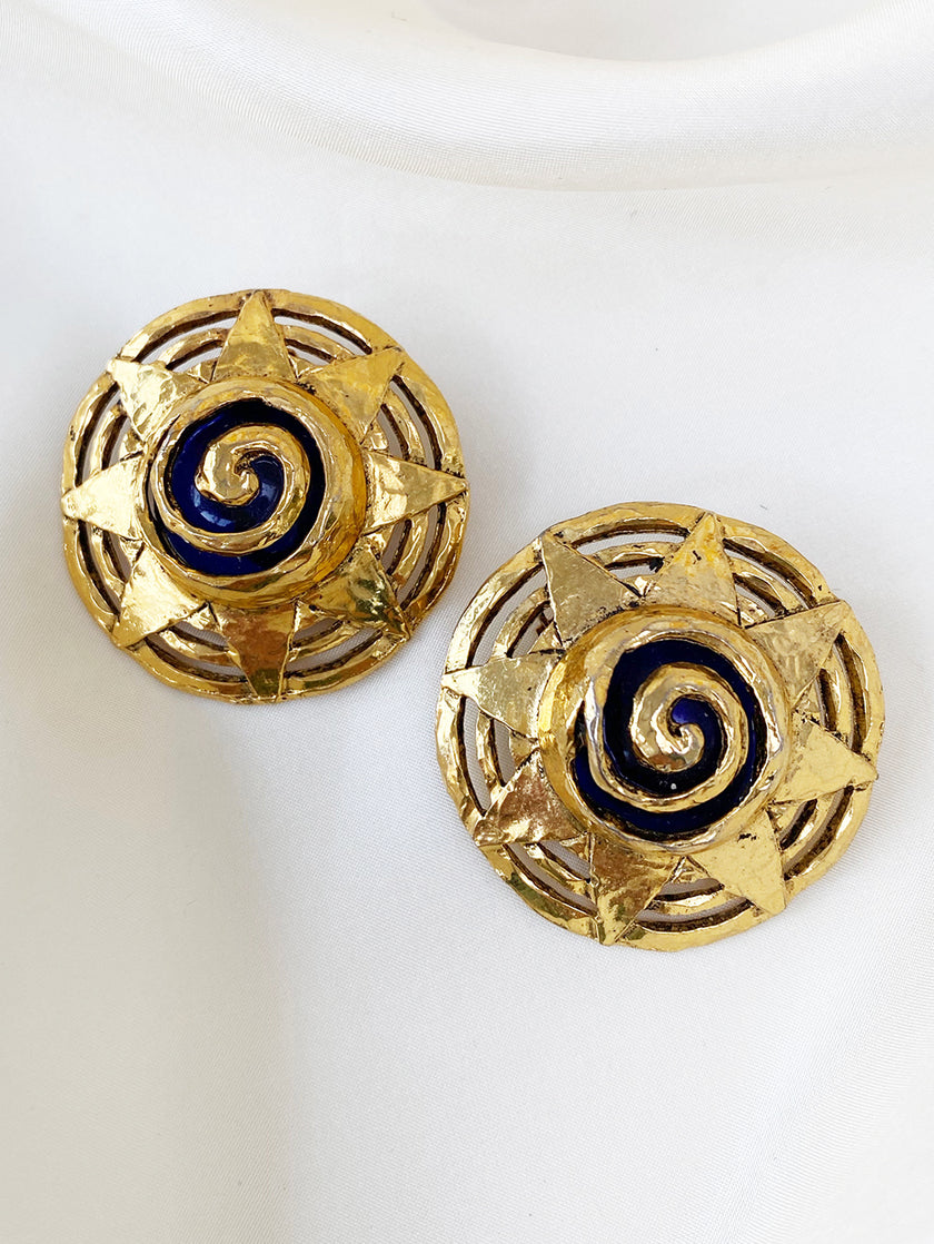 Vergulde clip oorbellen