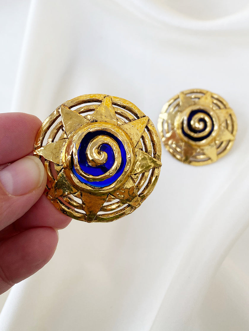 Vergulde clip oorbellen